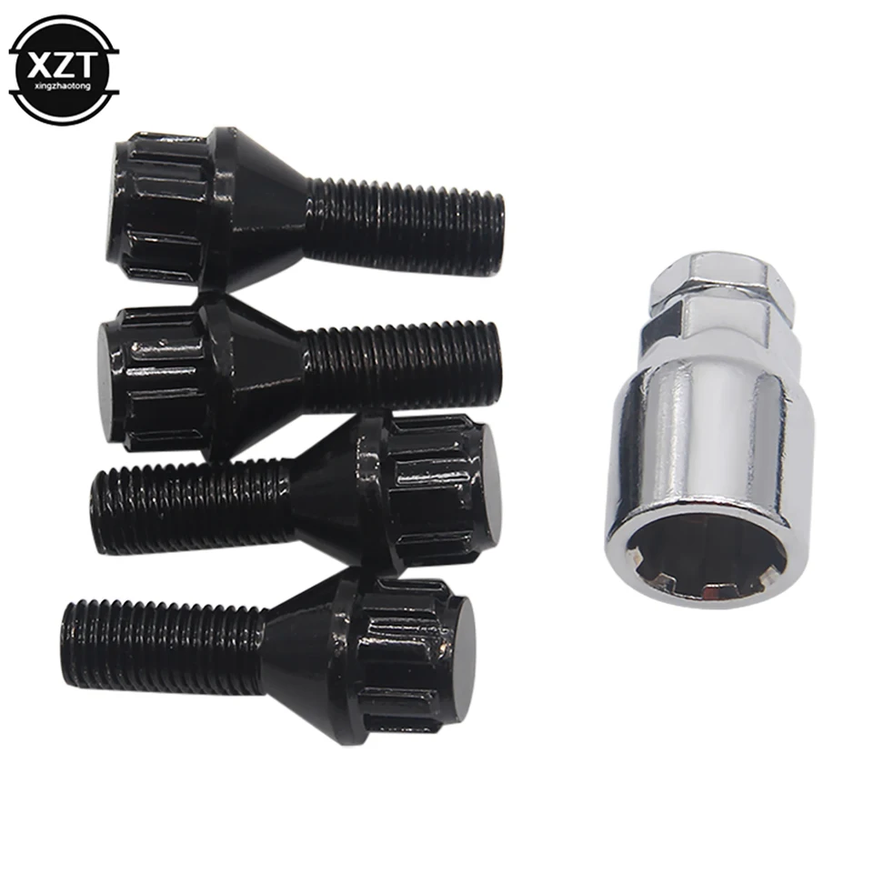 Lot De Boulons De Roue M12x1.5 Aluminium Noir - 36136786419 - Anti-vol Pour BMW Série 1 3 5 6 M3
