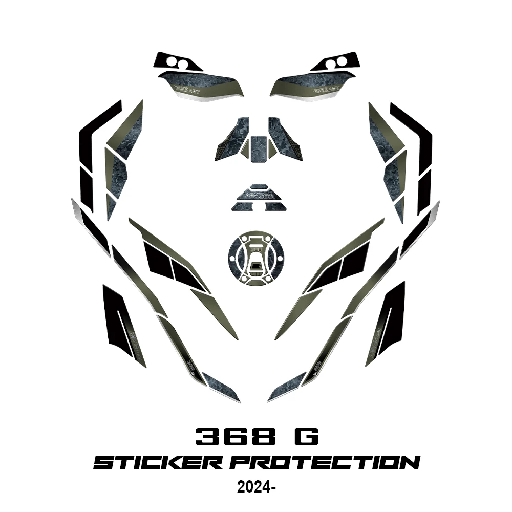 

368 Accessories Tank Pad 3D Scooter Stickers for Zontes 368 G 2025 Central Tank Tunnel