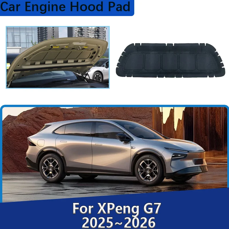 

Для XPeng G7 2025 2026, подкладка переднего капота, шумопоглощающий ватный диск, теплоизоляционный чехол, звукопоглощающий коврик, автомобильные аксессуары
