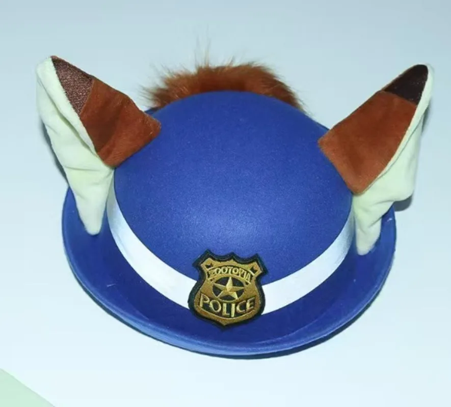 Topi Judy Baru Topi Bowler Kelinci Zootopia Topi Judy Petugas Polisi Zootopia Topi Cosplay Anak Dewasa Ikat Kepala Hiasan Kepala Topi Hadiah Lucu Populer