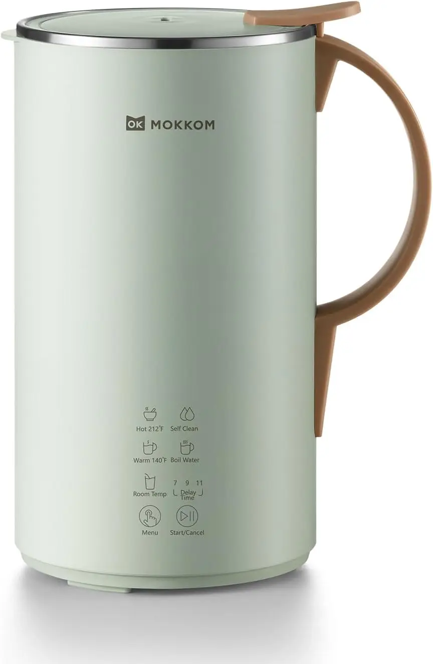 Máquina Automática para Leche Vegetal, 20 oz, para Bebidas Caseras de Almendras, Avena, Coco y Soya, con Función de Retraso de Inicio y Autolimpieza - Verde