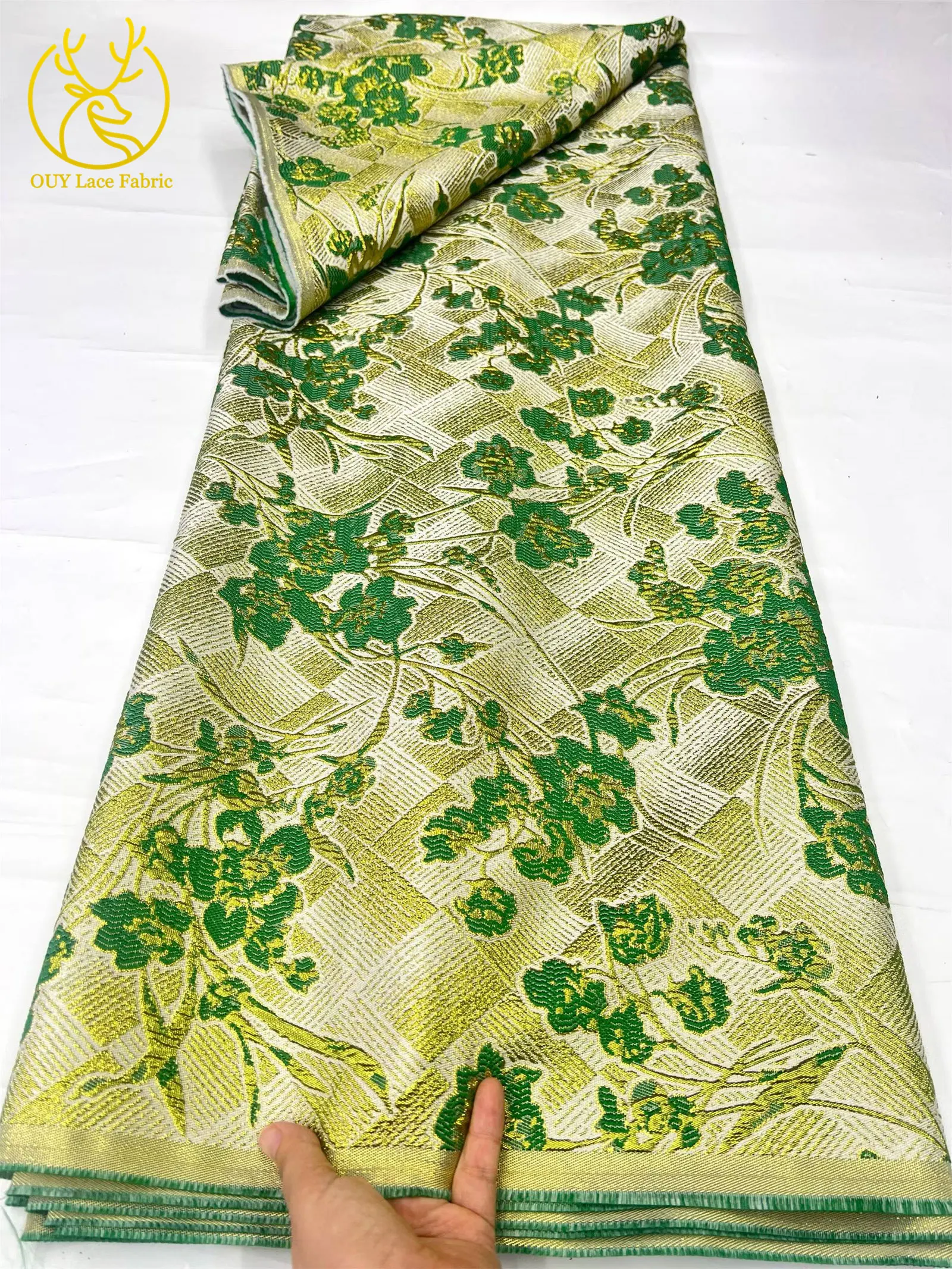 5 Yards Neuer Stil Afrikanischer Jacquard-Spitzenstoff 2026 Hochwertiger Modischer Nigerianischer Spitzenstoff für Damen-Partykleider und Nähprojekte – Detail 11