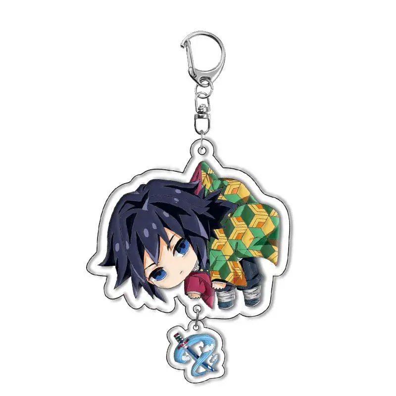 Demon Slayer Kamado Tanjirou Nezuko Agatsuma Zenitsu Tomioka Giyuu Cartoon Character Keychain Pendant Accessories Pendant Gift