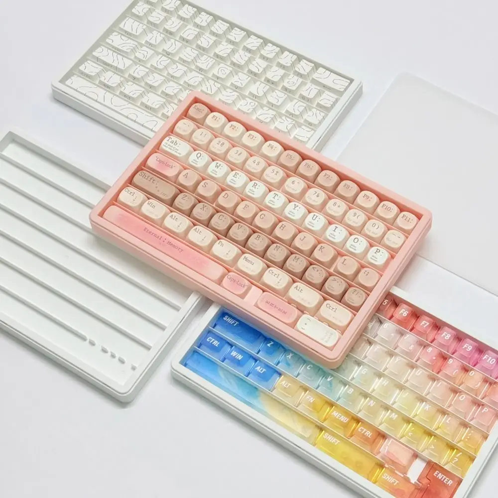 Dustproof PC Keycaps Storage Box with Paper Dividers Stackable Keycaps Package Organizer Waterproof Universal