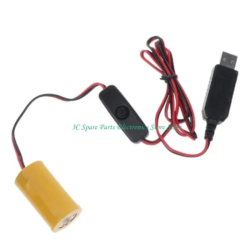 SZ 1 Set LR20 D Battery Eliminators USB 5V 2A Power Cord Wire with Switches for Toy