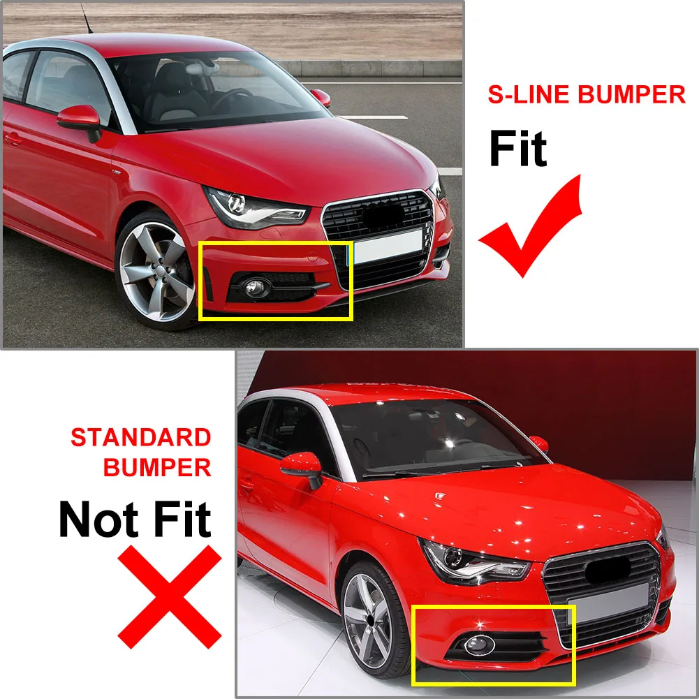 Black ABS Car Styling Honeycomb Front Bumper Fog Light Grille Right Side 8X0807682B For AUDI A1 8X 2011 2012 2013 2014 S-Line