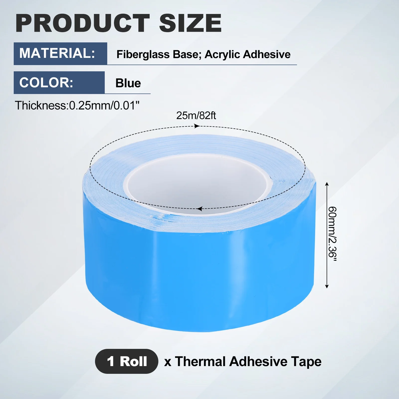 25m Blue Insulating Thermal Adhesive Tape Double Sided Thermal Conductive Tape for Coolers LED Strips Heat Sink Computer CPU GPU