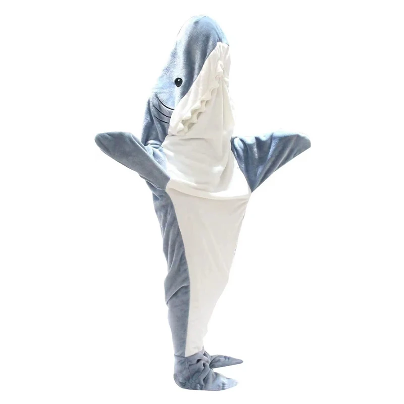 Pajamas for Children  Girl Cartoon Shark Sleeping Bag Full Body Kid's Blanket Loungewear