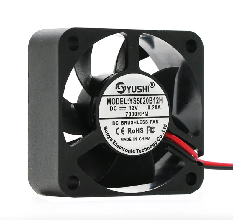 50x50x20mm 12V 24V dual ball high air volume temperature control power supply frequency converter cooling fan 50mm
