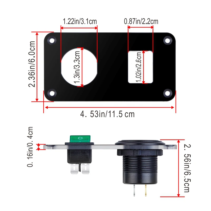 Universal Motorcycle Car Charger LED Light USB TYPE-C Charger Power Socket Cigarette Light for 12V/24V Auto Truck ATV Boat