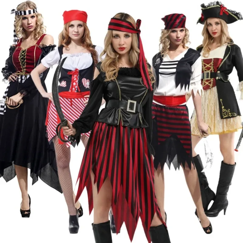 Costume d'Halloween Sexy du Capitaine Jack Rotterdam pour Femme Adulte, Déguisement de Pirates des Caraïbes, 7.5