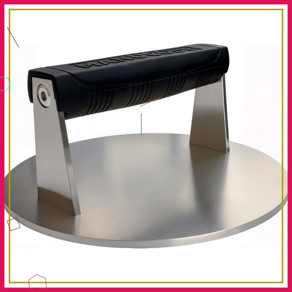 

Heavy Stainless Steel Burger Smasher, 8 Inch Steak Weight for Grilling, Dishwasher Safe