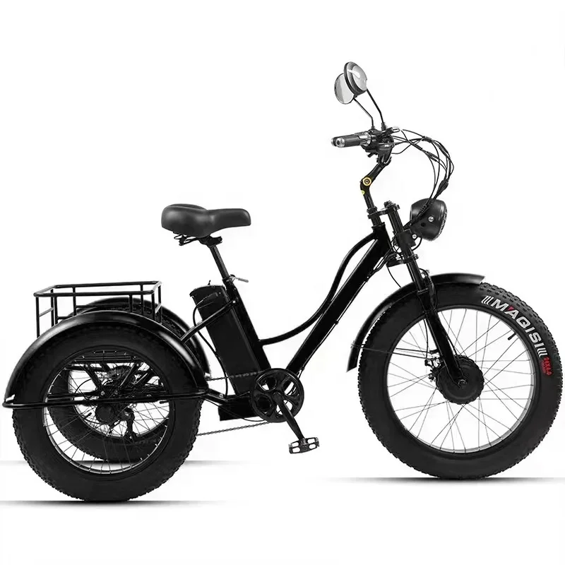 Three Wheeler Heavy Loading Adult 500W Motor Bicycle City Cargo Electric Tricycle for Old Elderly People