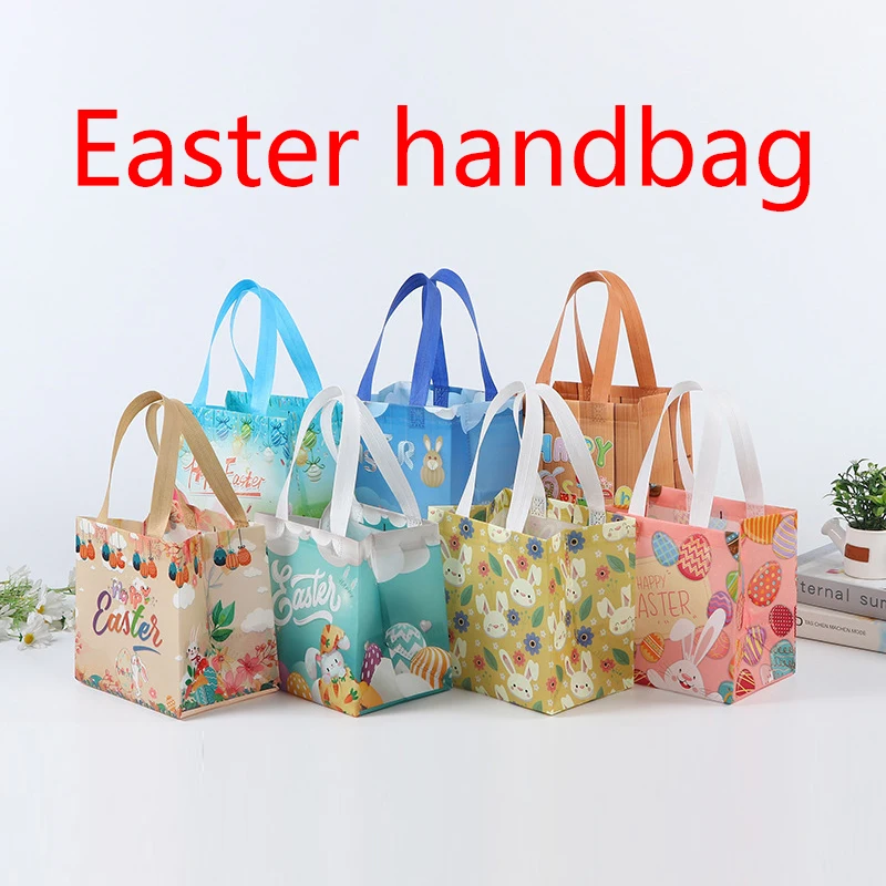 

Easter Non Woven Tote Bag Easter Egg Party Reusable Non Woven Shopping Gift Bags