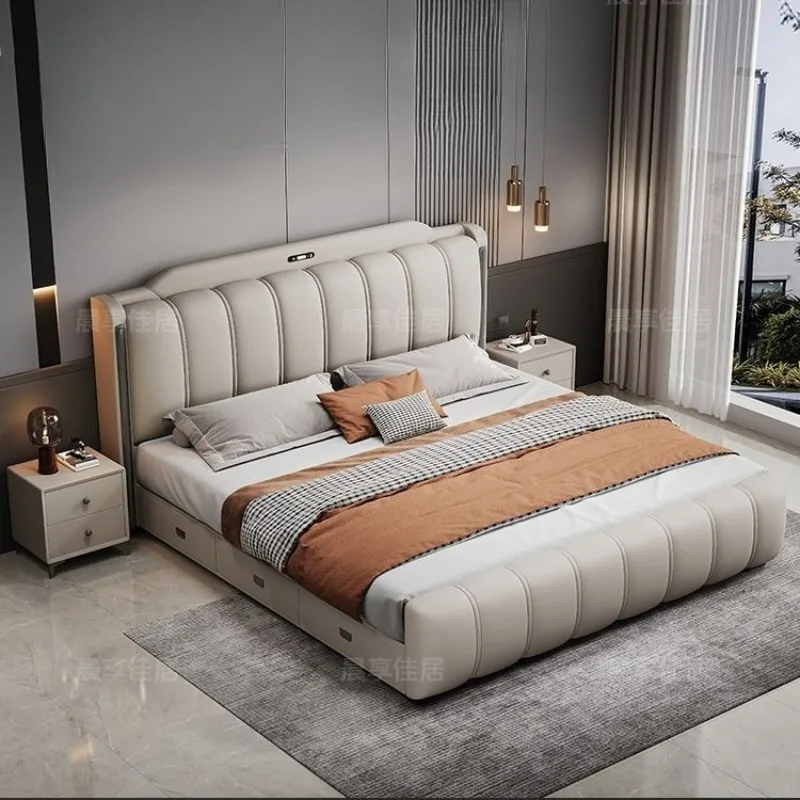 

Bedsrooms Uniques Beds Frame Headboard Modern Luxury Beds Twin Storage Camas De Casal De Luxo Home Furniture Accessories