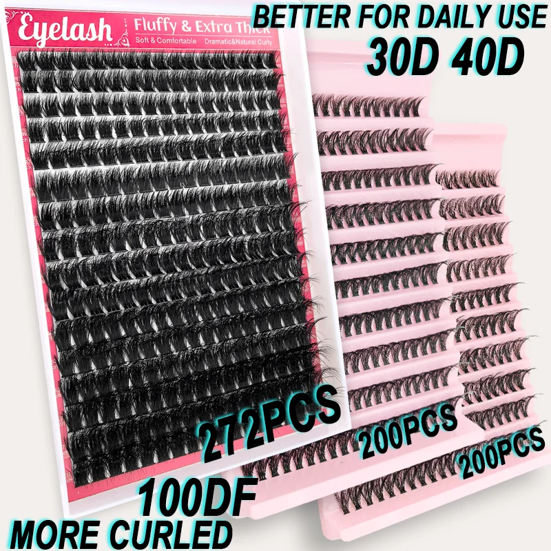 272 مجموعات من 100D الرموش الصناعية المنك D حليقة ملحقات رمش طبيعي الروسية قطاع الرموش الفردية ماكياج أداة