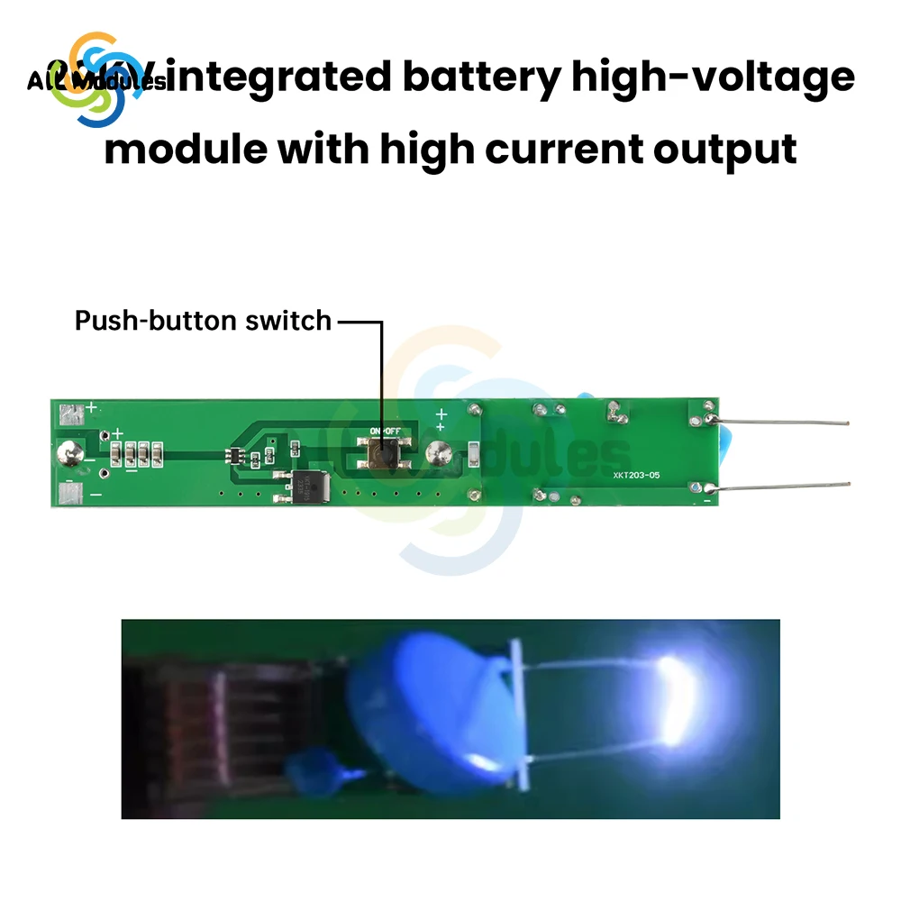 DC 3.7 V 20KV Geïntegreerde Hoogspanning Module Ontlading Spoel Boost Circuit Arc Generator 18650 Lithiumbatterij Voeding
