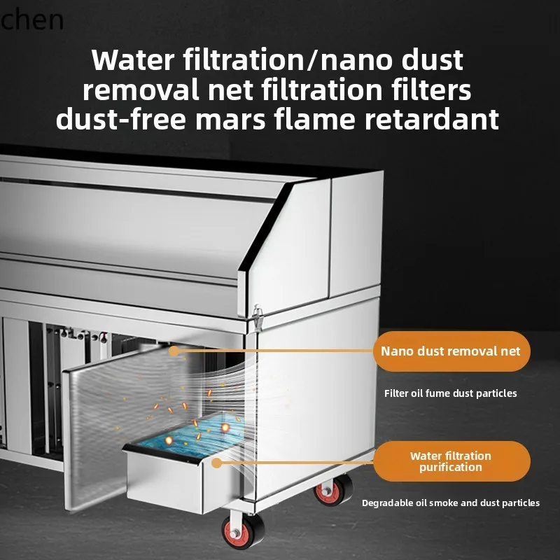 LXC พลังน้ําคอมโพสิตไร้ควันบริสุทธิ์รถบรรทุกบาร์บีคิวแผงลอยเชิงพาณิชย์มือถือบาร์บีคิวน้ํามันควันบริสุทธิ์