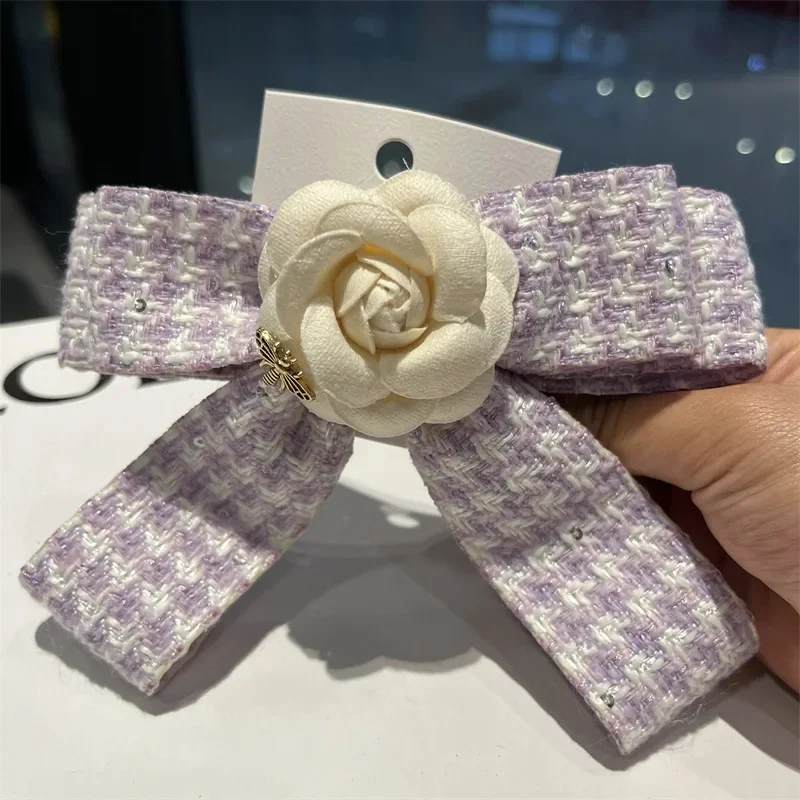 New Elegant Fabric Bowknot Hair Clips Camellia Flower Bee Hair Pins for Women Fashion Headwear Korean Hair Accessoriesi-Remiel