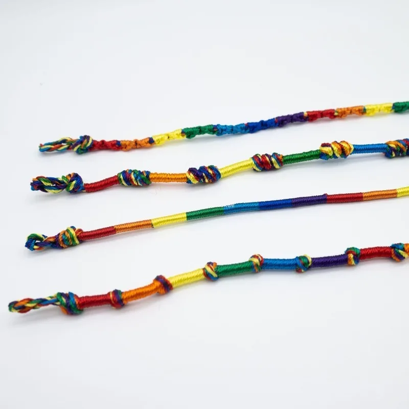 اليدوية مضفر سوار ملون قوس قزح حبل للرجال النساء الحب هو الحب قابل للتعديل معصمه نادي حفلة هدية مجوهراتpulseira #6