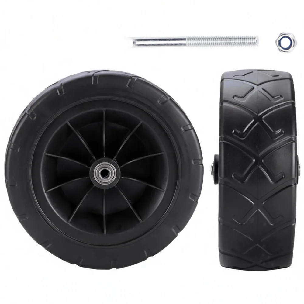 Heavy Duty Camping Wagon Wheel Replacement Wear Resistant Rubber Tire For Garden Cart Outdoor Beach Trolley Parts