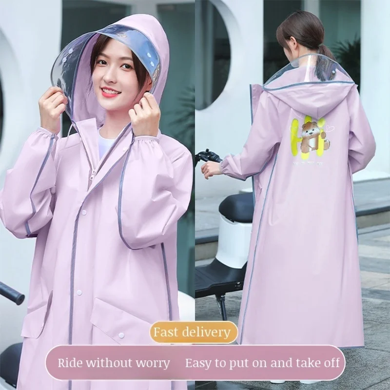 Women's long full body stormproof new electric battery car single one-piece adult rain poncho