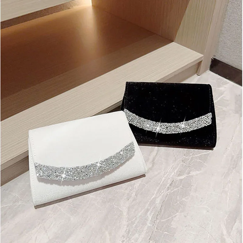 Glitter Envelope Handbag Women Shiny Evening Bag Folded Purse Female Fashion Clutch Bling Bridal Wedding Party