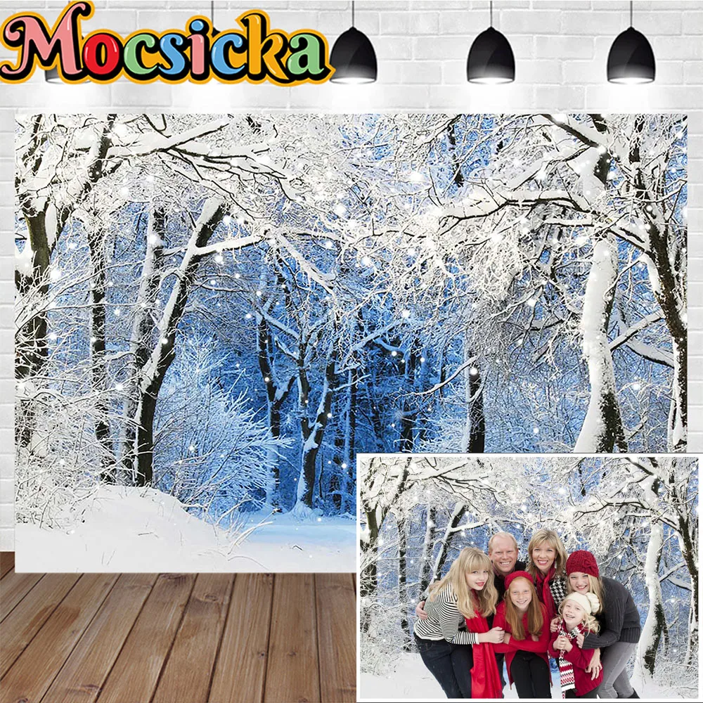 

Winter Frozen Forest Backdrop Studio Photography Supplies Snow Wonderland Scenery Background Wallpaper Portrait Photoshoot Prop