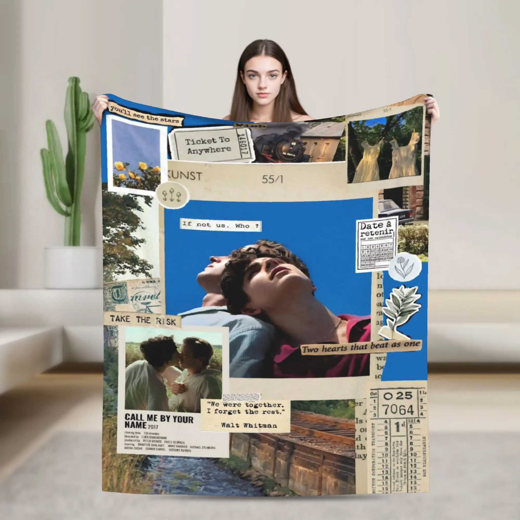 Call Me by Your Name Print Blanket For Men Women Super Soft Warm  Throw Blankets for Sofa 50x60 Inches Multiple Sizes