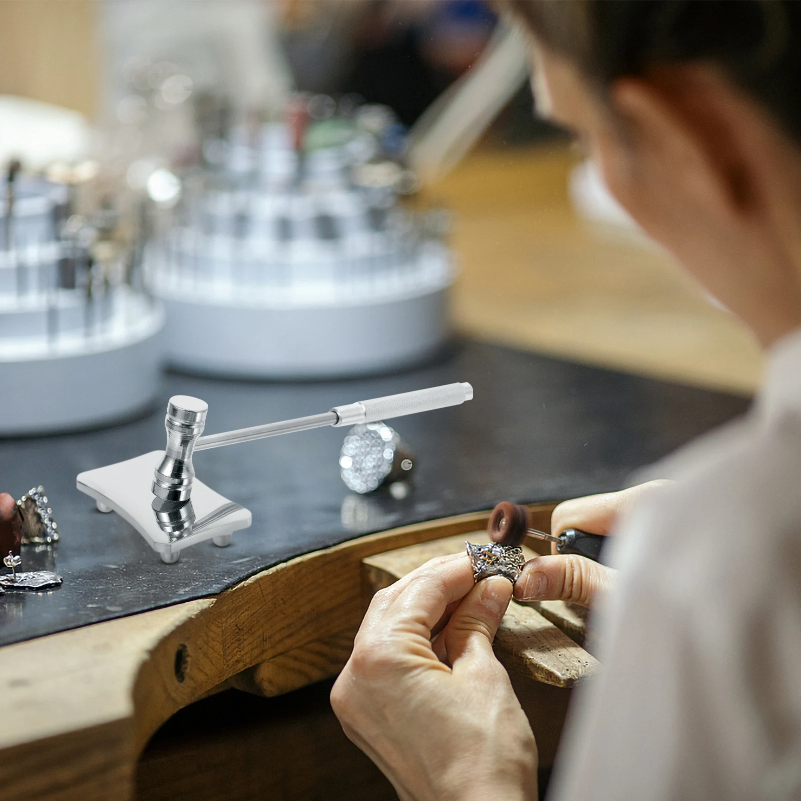 

Mini Craft Hammer Tool for Jewelry Making Dual Head Design Ergonomic Handle Portable Stamping Kit Durable Steel Forging for DIY