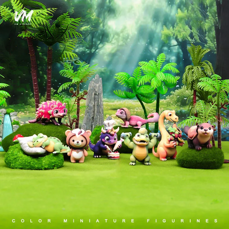 3D 프린트 미니 과일 동물 피규어 블라인드 박스 귀여운 악어 공룡 고슴도치 곰 데스크탑 자동차 장식 모니터 장식품