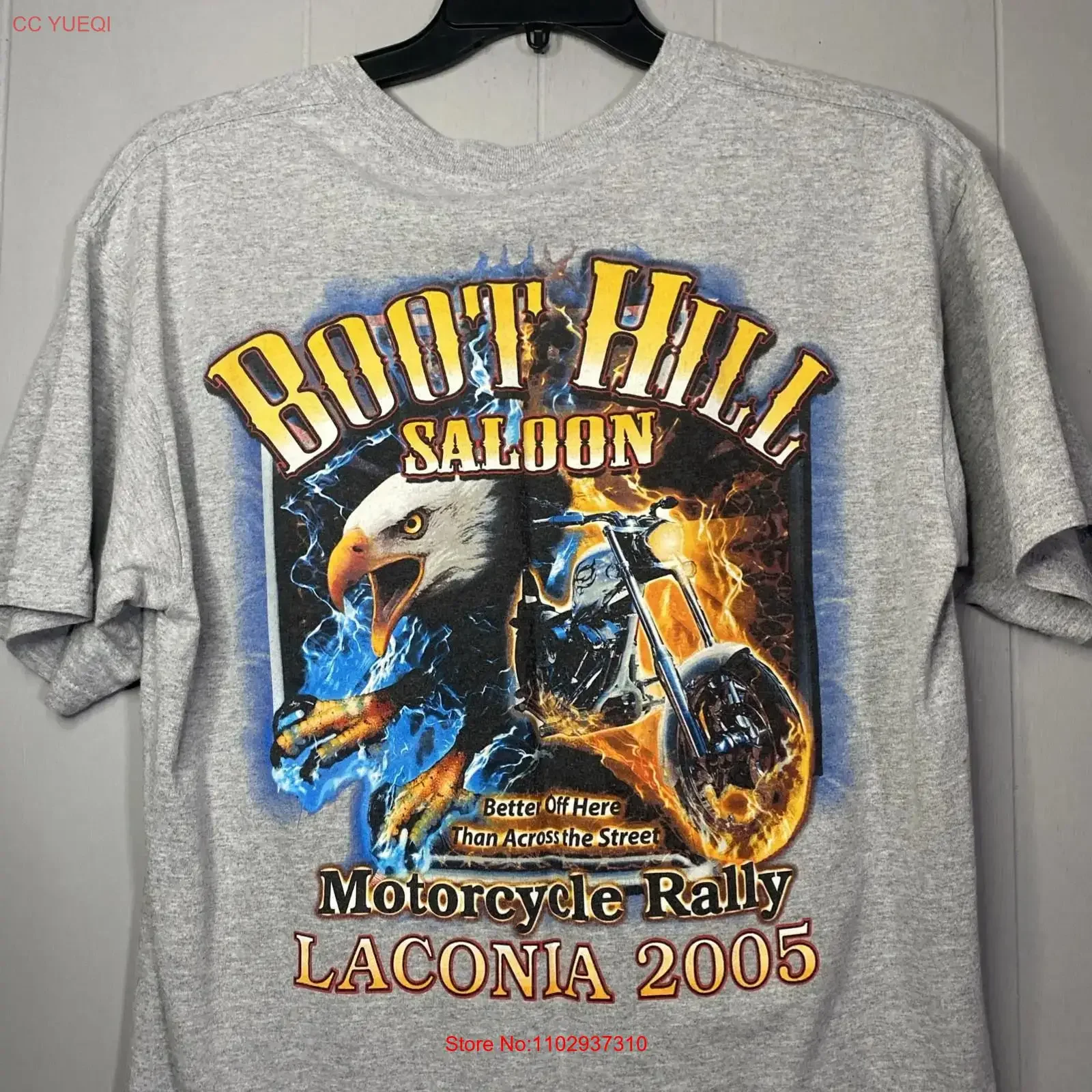 Винтажная футболка Boot Hill Saloon 2005 года, для байкеров, в стиле мотоциклетного ралли Laconia, L Y2K, 22x31, винтажная, с эффектом потертости, слегка мягкая, эластичная.