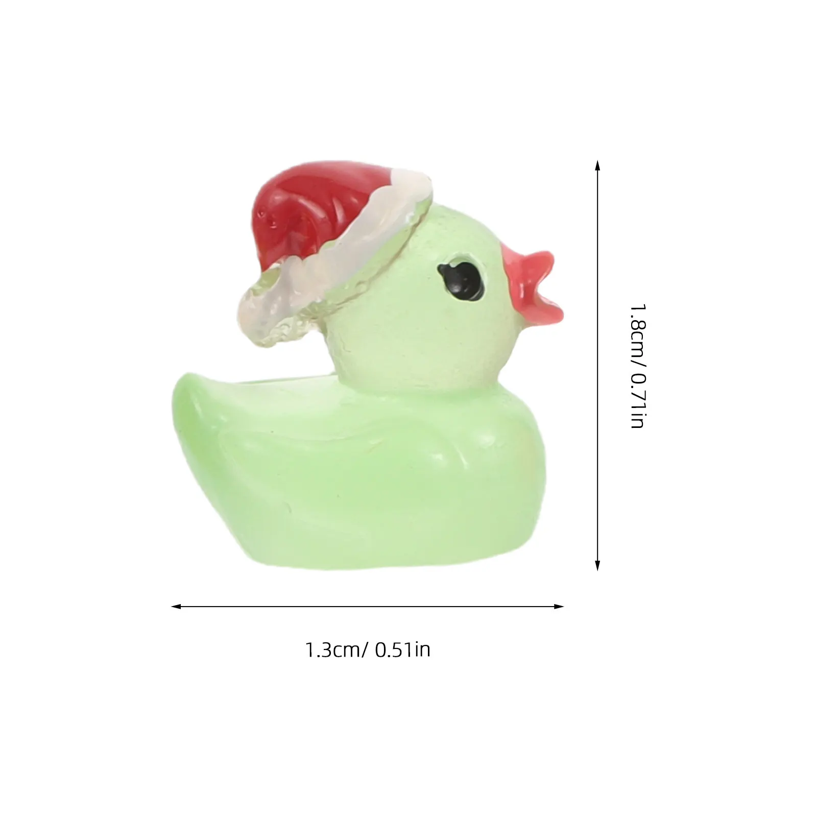 50Pcs Christmas Glow in The Dark Mini Duck Resin Animals for Fairy Garden Miniature Landscape Decoration Micro Scene Accessories