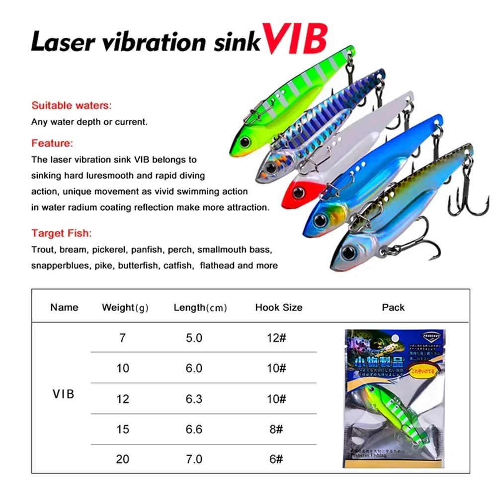 VlB Fishing Lure Artificial Blade MetalSinking Spinner Crankbait Vibration BaitSwimbait Pesca for Bass Pike Perch Tackle