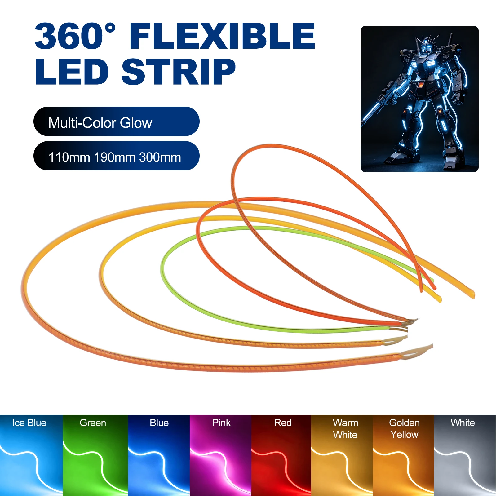 DC 3V Edison Bulb Lamp Parts Free Cut Flexible COB LED Filament 110MM 190MM 300MM Incandescent Light Diodes Accessories