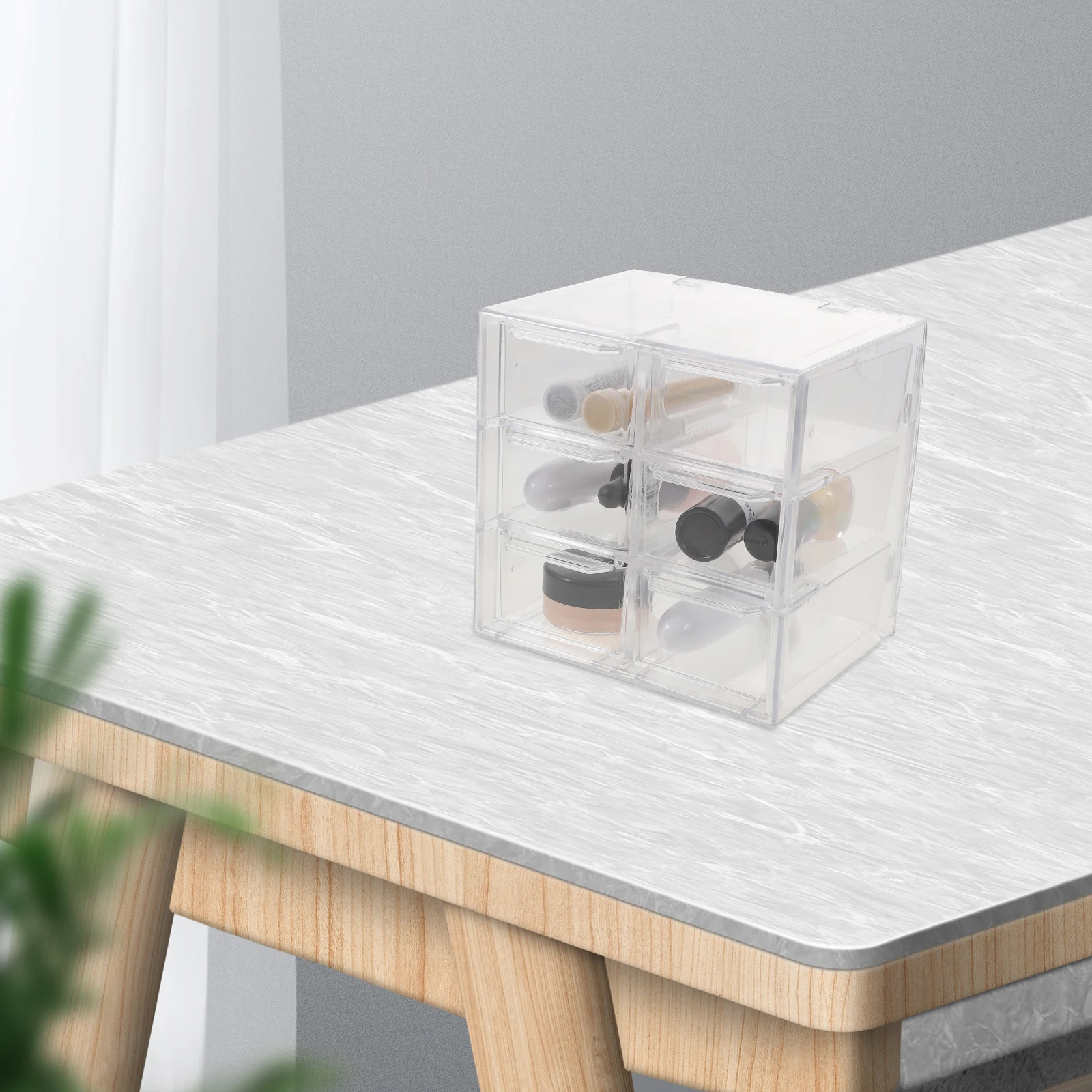 

Multifunctional Desktop Storage Box Slim Clear Drawers for Cosmetics Makeup Organizer Plastic Office Household for Bedroom
