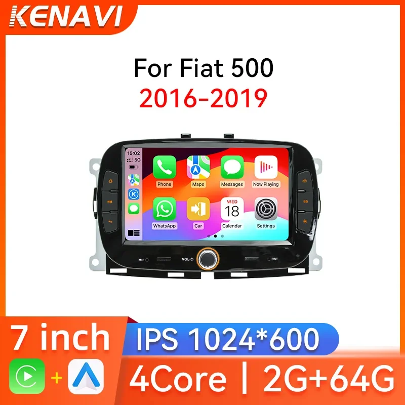 

2 Din Android13 Car Stereo Radio For Fiat 500 2016-2019 Multimedia Player GPS RDS FM Carplay Auto Head Unit Intelligent Systems