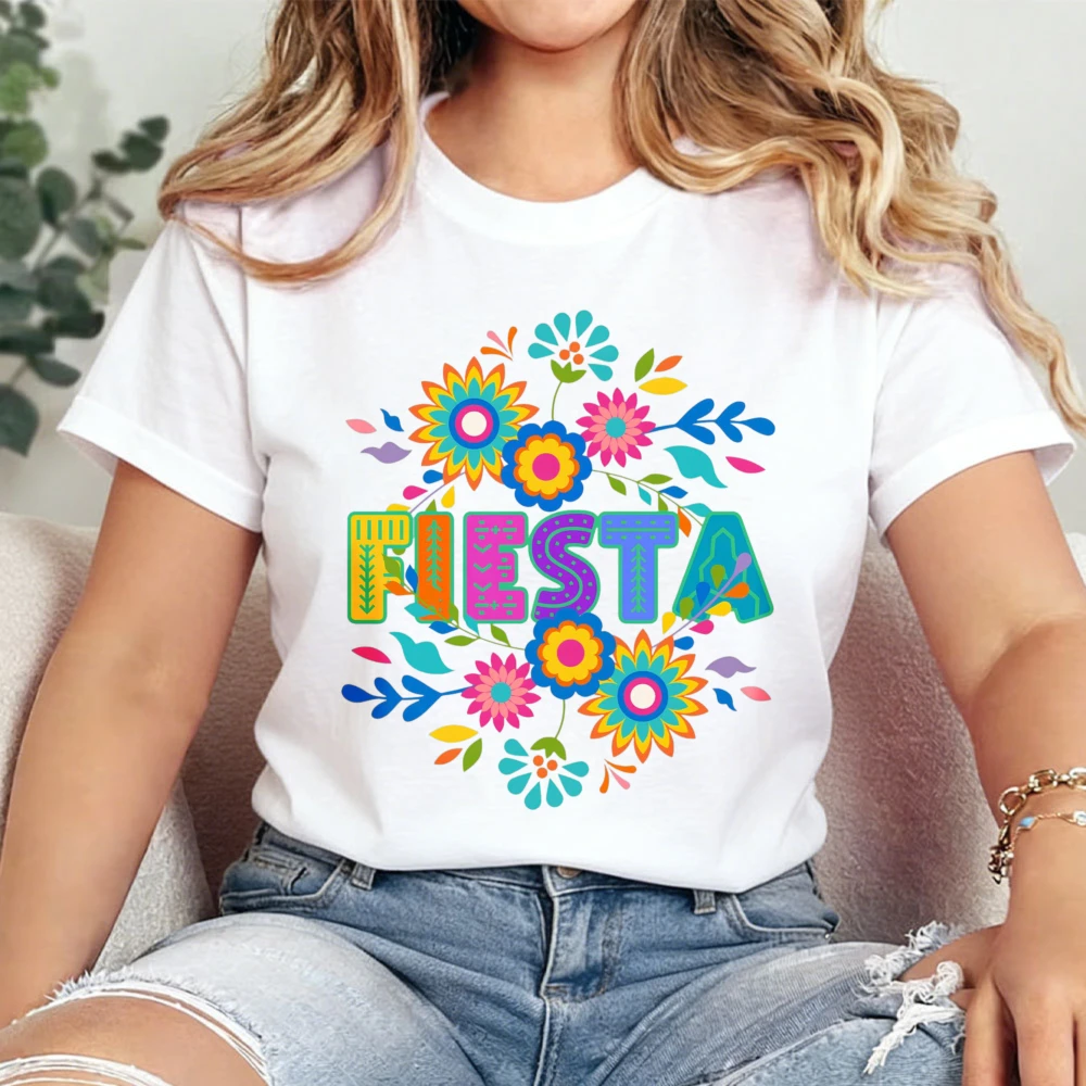 Fiesta Floral Mexican Shirt Cinco De Mayo Tee Spanish Woman Gift San Antonio Festival Family Mexico Trip Gift Women Tops