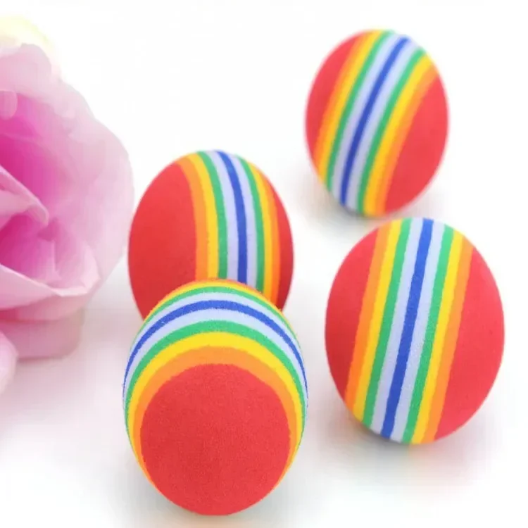 

Upgrade Pet Toy Sponge Foam Golf Ball 20pcs 35mm EVA Foam Indoor Practice Golf Soft Rainbow Balls Golf Swing Training Balls