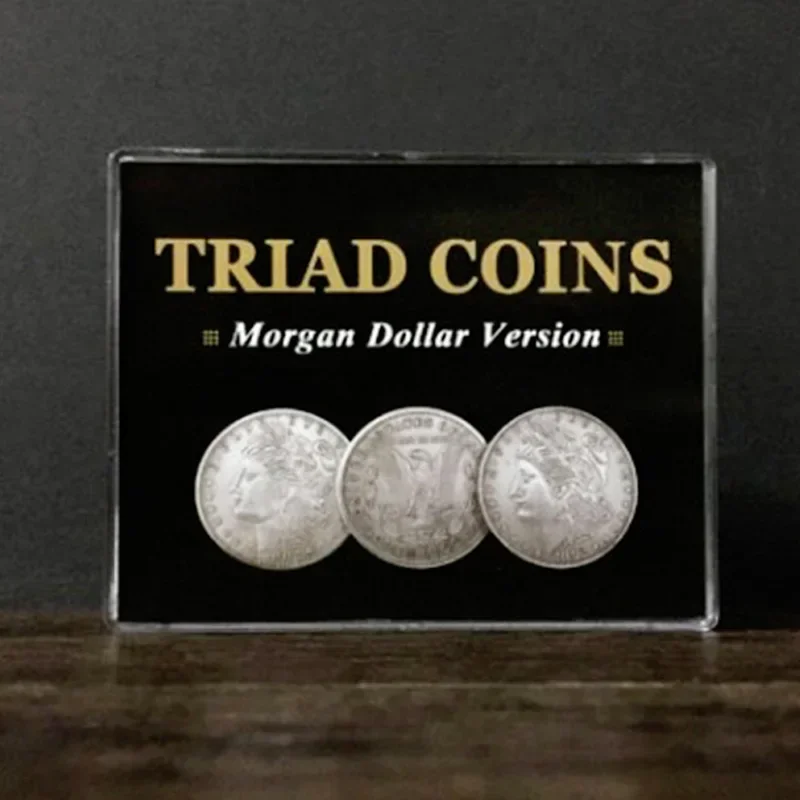 Triad Coins (Morgan Gimmick) Magic Tricks Produce Vanish Change Three Coin Magia Close Up Illusions Gimmick Props Mentalism