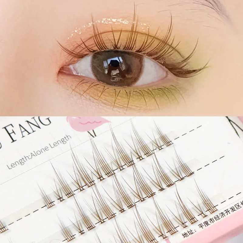 

Brown Little Devil False Eyelashes Natural Simulation Fairy Cos Mink Eyelashes Extension Diy Makeup Individual Segmented Eyelash