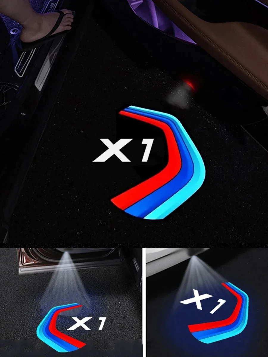 2 szt. LED-owych lamp laserowych do drzwi samochodowych z projekcją logo, lampka powitalna z efektem cienia, do BMW X1 F48 F49, akcesoria 2016-2023 — 2