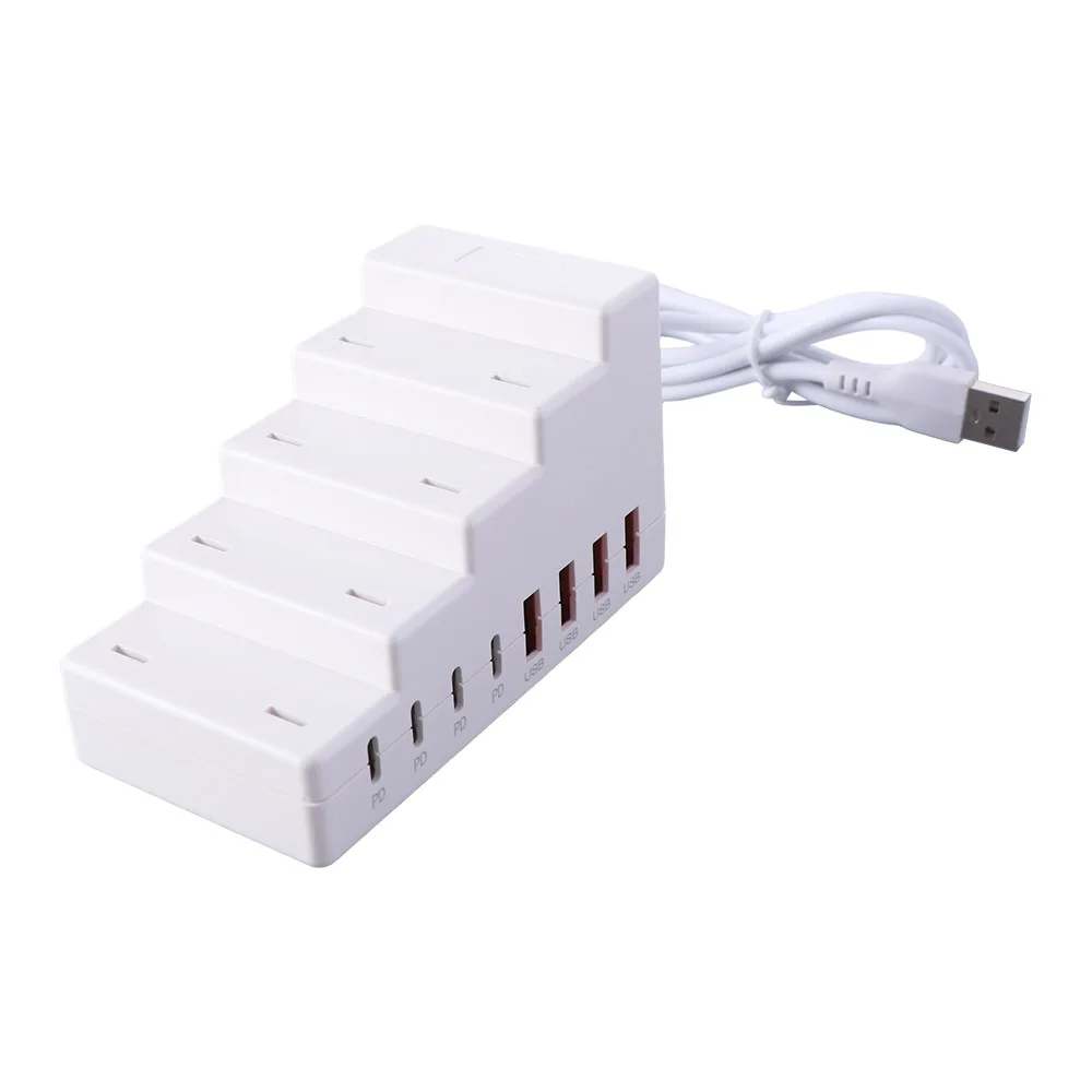 66W Power Socket Bracket Charger 4Type C Ports PD Fast Charging USB Type C Charger 4USB Ports 8Ports Socket Power Strip Charger
