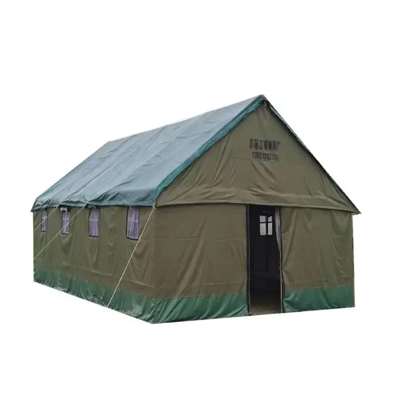 Thickened canvas cotton tent camping outdoor construction site accommodation people use windproof rain disaster relief