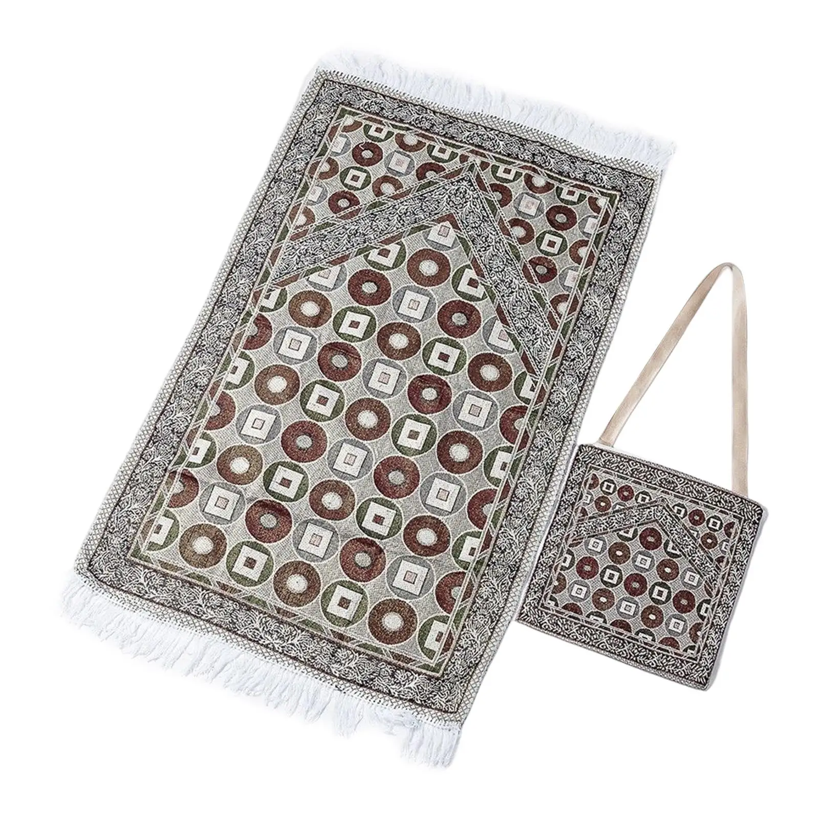 Travel Muslim Prayer Mat with Storage Bag Rectangle Thick Area Rugs Turkish Rugs for Birthday Gifts Bedroom Party Men Women