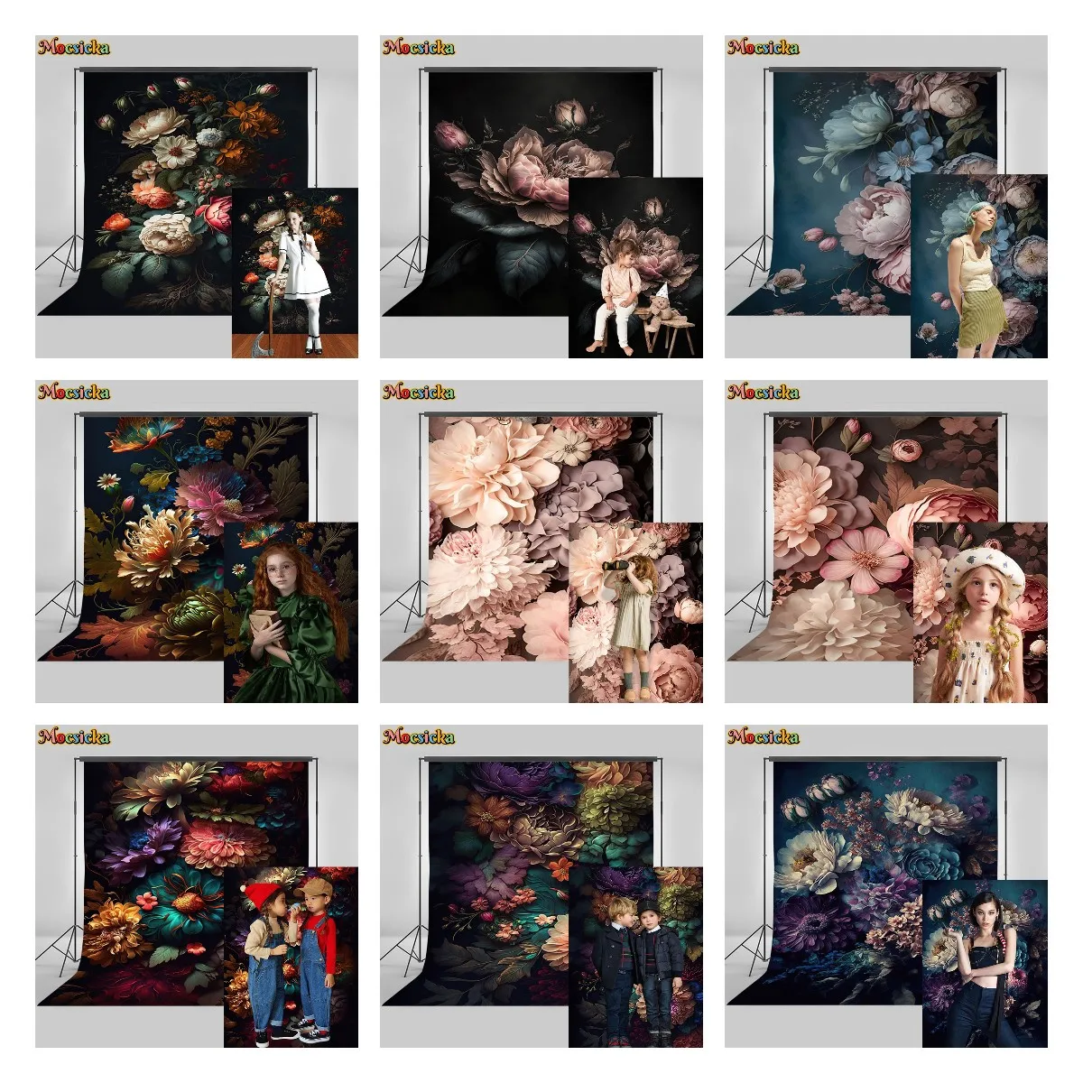 Mocsicka Flower Photography Backdrop Abstract Texture Floral Background Newborns Kids Portraits Birthday Baby Shower Props