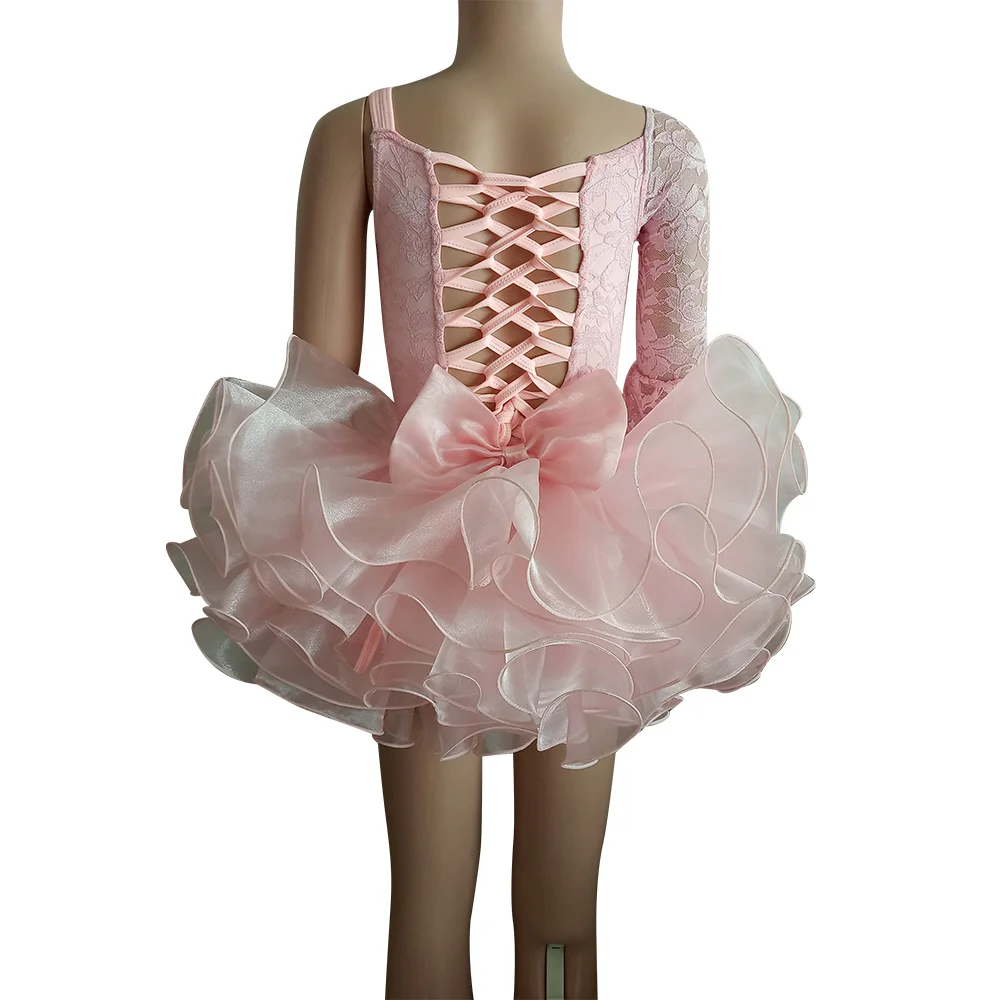 

Kids Girls Retail and wholesale nylon organza mesh modern dance ballet body suit training suit dance school group performance
