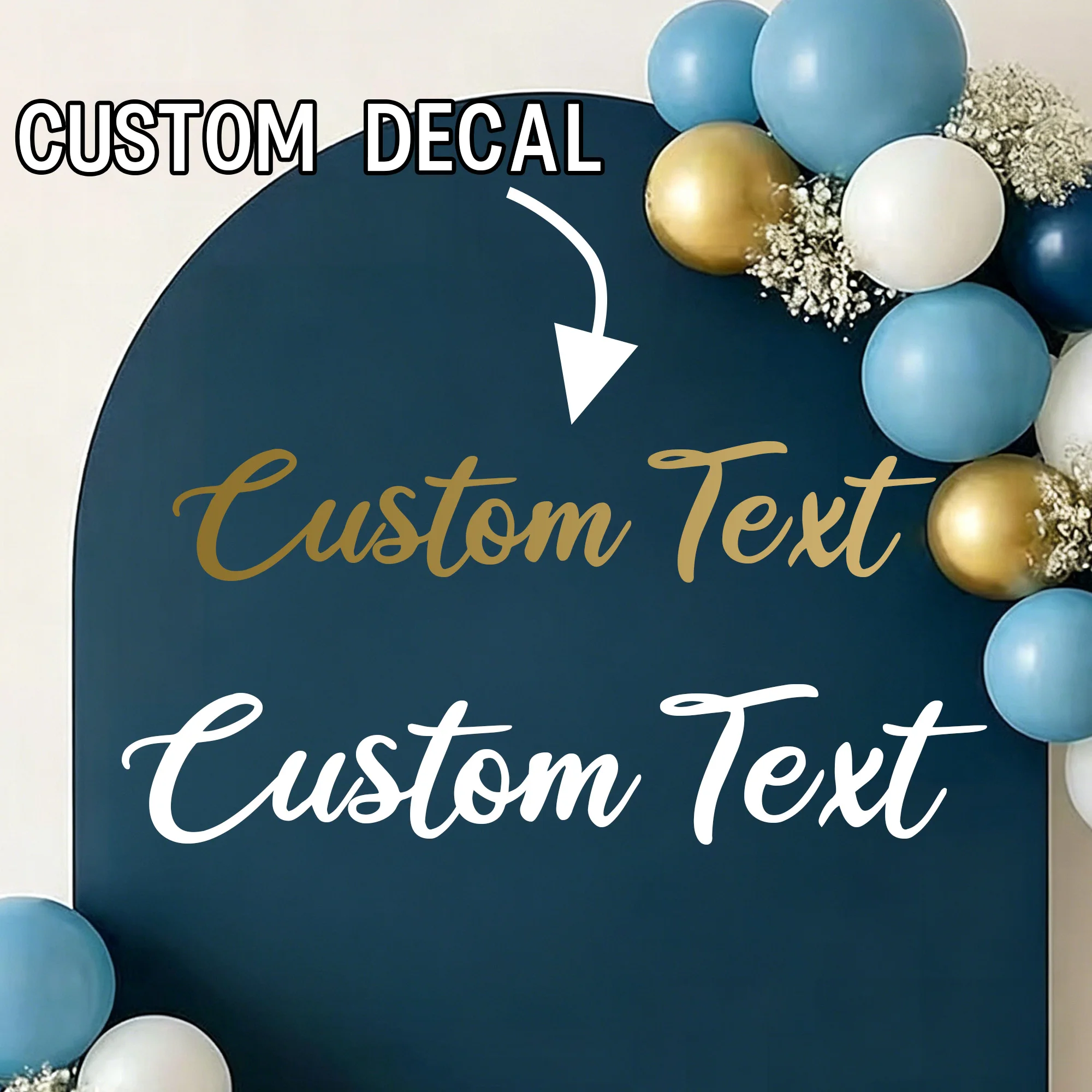 1PC Personalized Custom Text Wall Decal Waterproof Sticker For Arch Backdrop Wedding Birthday Party Decoration