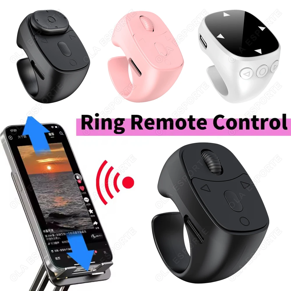 Scrolling Ring Fingertip Wireless Remote Control Bluetooth 5.0 for Android IOS Music E-book Video Scroller 2026 Hot Selling R12