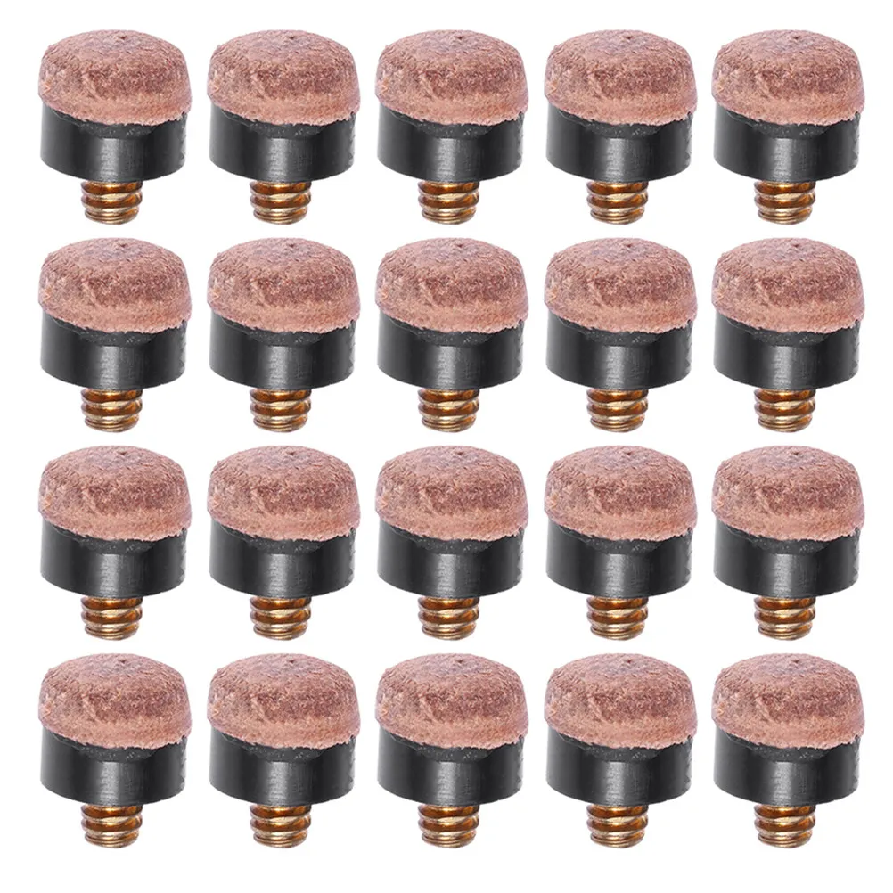 

20Pcs Screw on Pool Cue Tips Hard Synthetic Replacement for Snooker Billiard Cue Stick Accessories Billiard Stick Tips